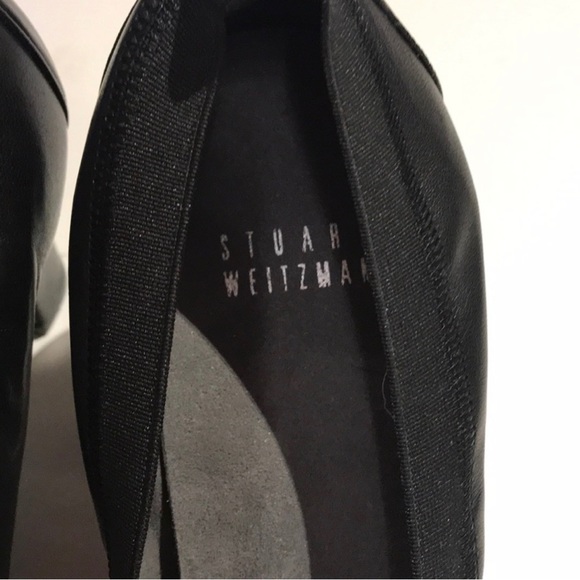 Never Worn ✨ Stuart Weitzman Black Leather Ballerina Pumps Sz 7 - Picture 5 of 10